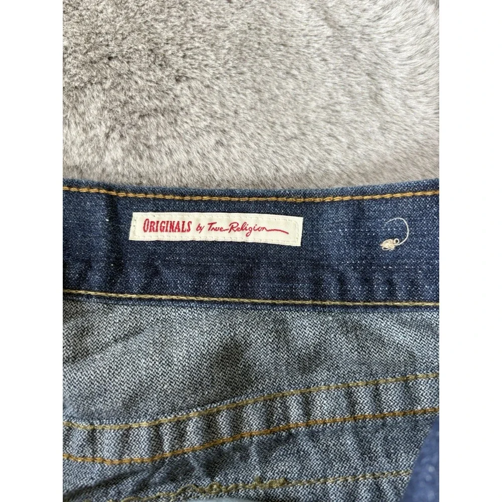 True Religon Ricky Mens Jeans Blue Denim Size 38x32 Flap rear‎ pockets